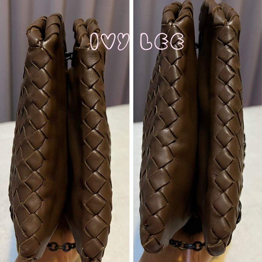 Bottega Veneta 咖啡棕色可可  Intrecciato 編織皮革雙肩包斜背包 二手精品-10