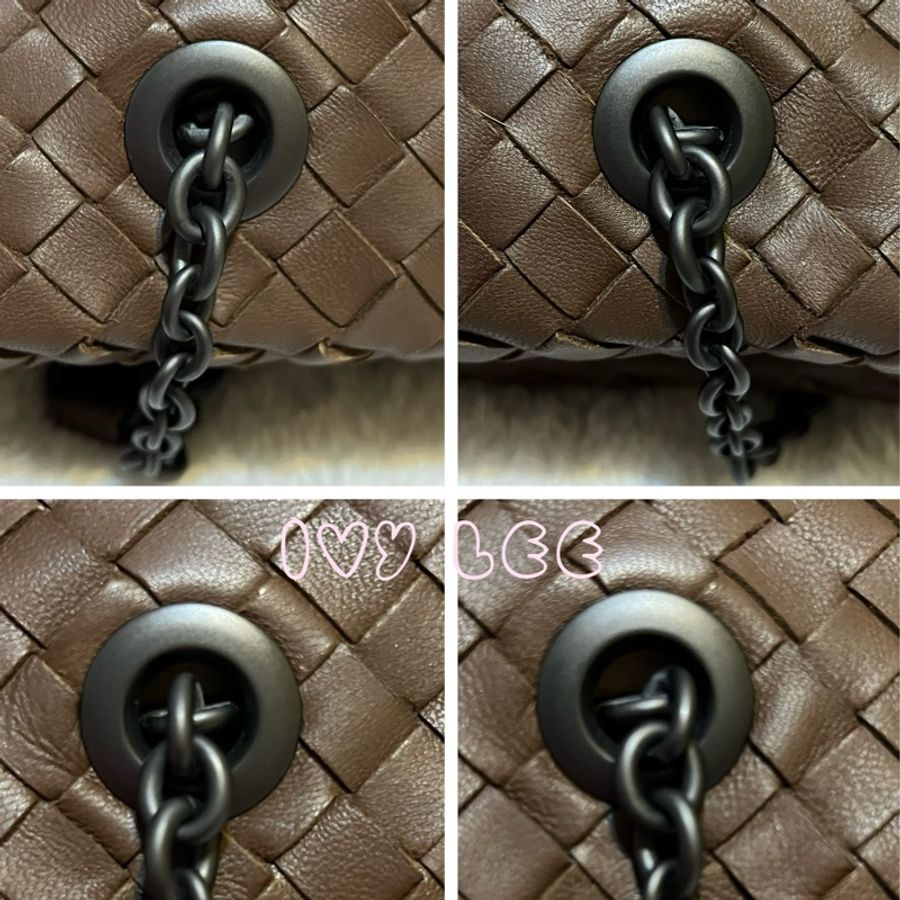 Bottega Veneta 咖啡棕色可可  Intrecciato 編織皮革雙肩包斜背包 二手精品-15