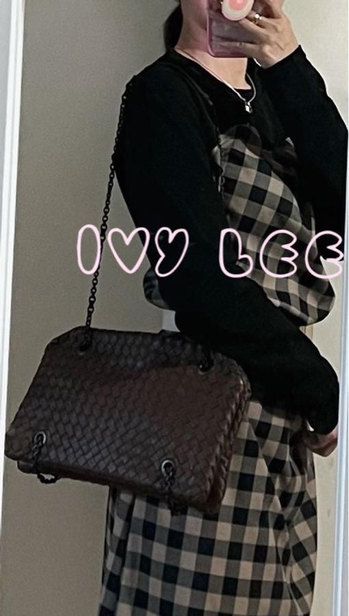 Bottega Veneta 咖啡棕色可可  Intrecciato 編織皮革雙肩包斜背包 二手精品-26