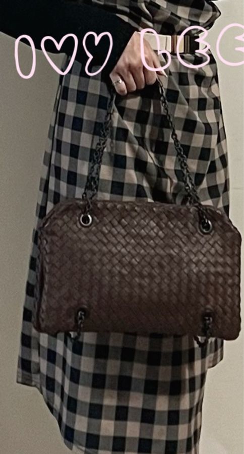Bottega Veneta 咖啡棕色可可  Intrecciato 編織皮革雙肩包斜背包 二手精品-27