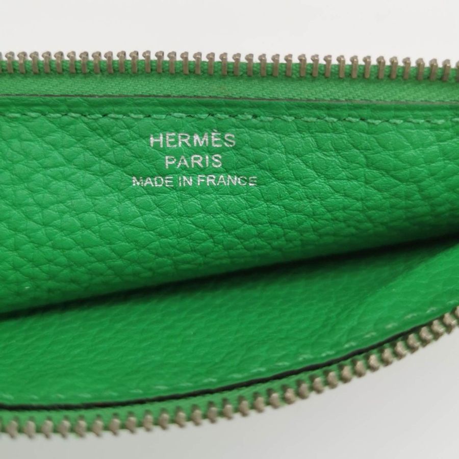 hermes|愛馬仕dogon綠色子母包護照夾錢包錢夾皮包-12