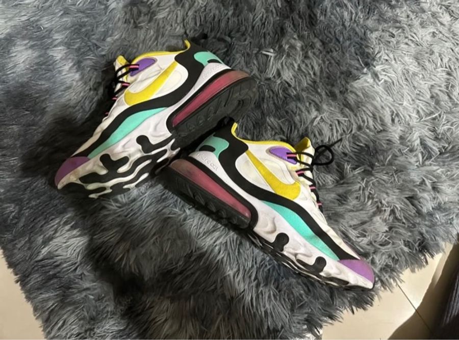 NIKE AIR MAX 270 REACT 繽紛 黃紫-1