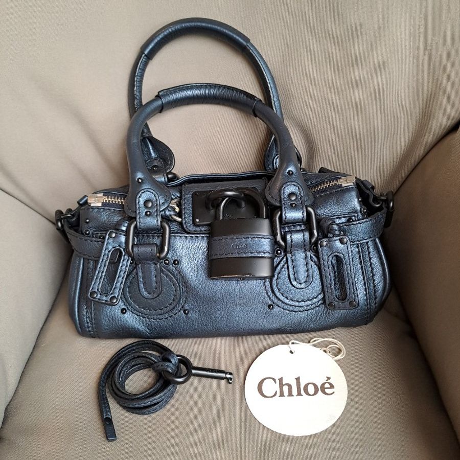 chloe 小鎖頭包 黑夜藍 (已售)-0