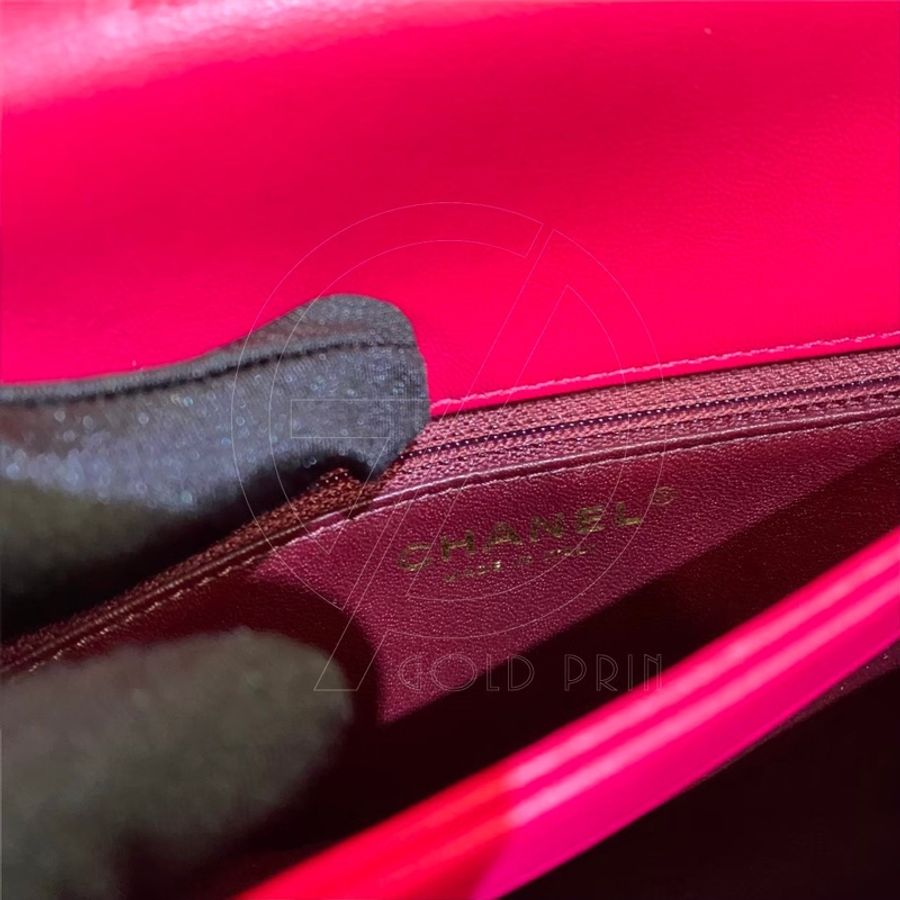 CHANEL Trendy CC  25  菱格紋手把口蓋包   小羊皮/玫金釦、鍊-18