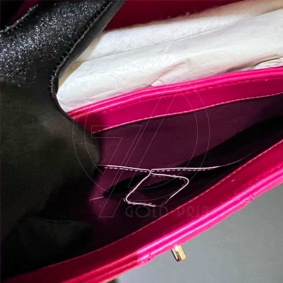 CHANEL Trendy CC  25  菱格紋手把口蓋包   小羊皮/玫金釦、鍊-23