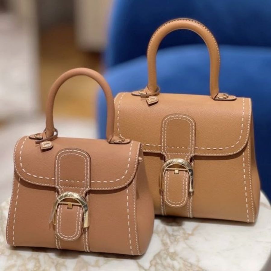 🌸2025春夏新品🌸Delvaux 比利時國寶 顆粒紋小牛皮外縫線 Rodeo 迷你 Brillant 包 焦糖色《2024季度★全新商品 》-6