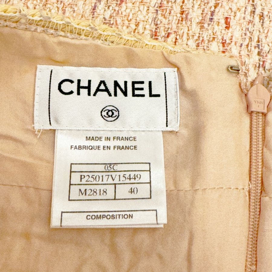 🍒CHANEL 淡粉色系花呢裙 size:40 /2F240319-1-6