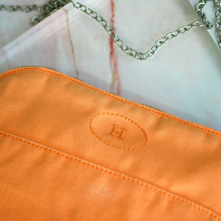 新品上架 現貨 🔥💖 ✨Hermes 小包 HERMES 小包包 HERMES 帆布包 經典橙色-10