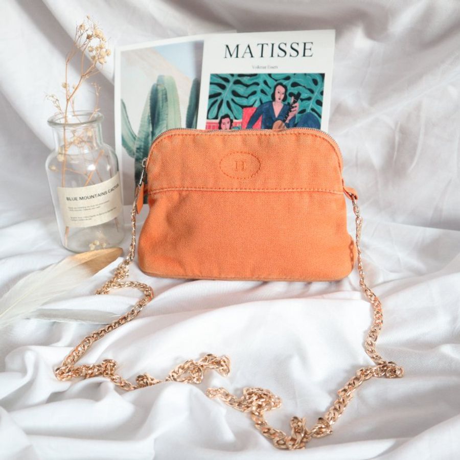 新品上架 現貨 🔥💖 ✨Hermes 帆布小包 HERMES 小包包 HERMES 帆布包 經典橙色-2