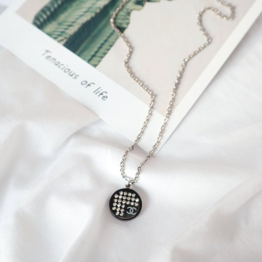 新品上架 現貨 🔥💖 ✨Chanel Necklace Chanel Vintage Necklace Chanel 閃石圓牌仔頸鏈 Chanel 頸鏈-5