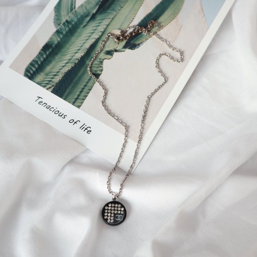 新品上架 現貨 🔥💖 ✨Chanel Necklace Chanel Vintage Necklace Chanel 閃石圓牌仔頸鏈 Chanel 頸鏈-7