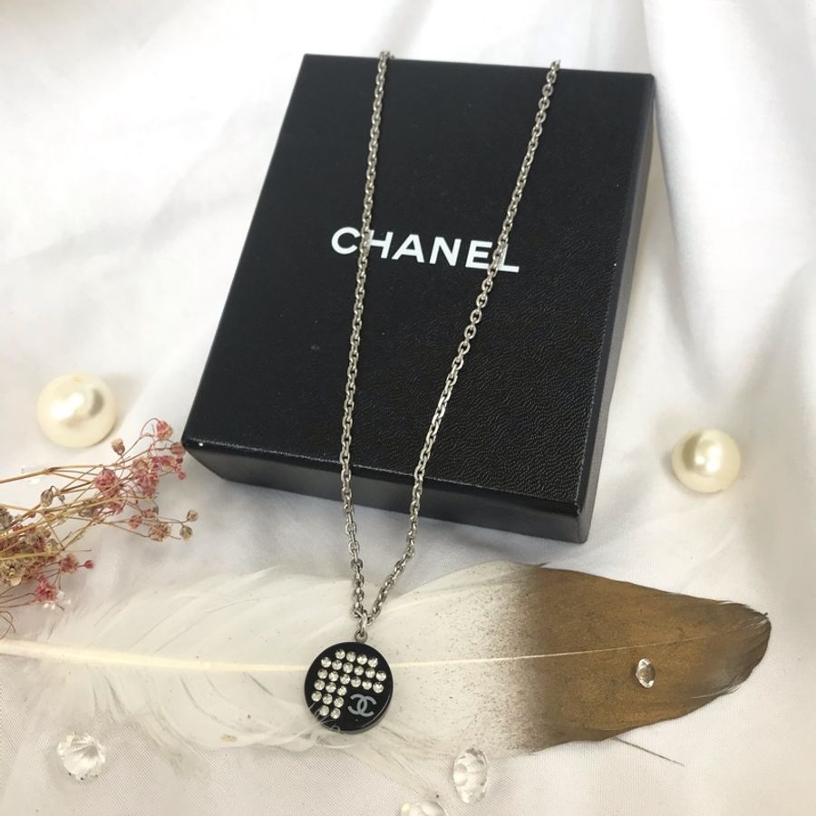 新品上架 現貨 🔥💖 ✨Chanel Necklace Chanel Vintage Necklace Chanel 閃石圓牌仔頸鏈 Chanel 頸鏈-3
