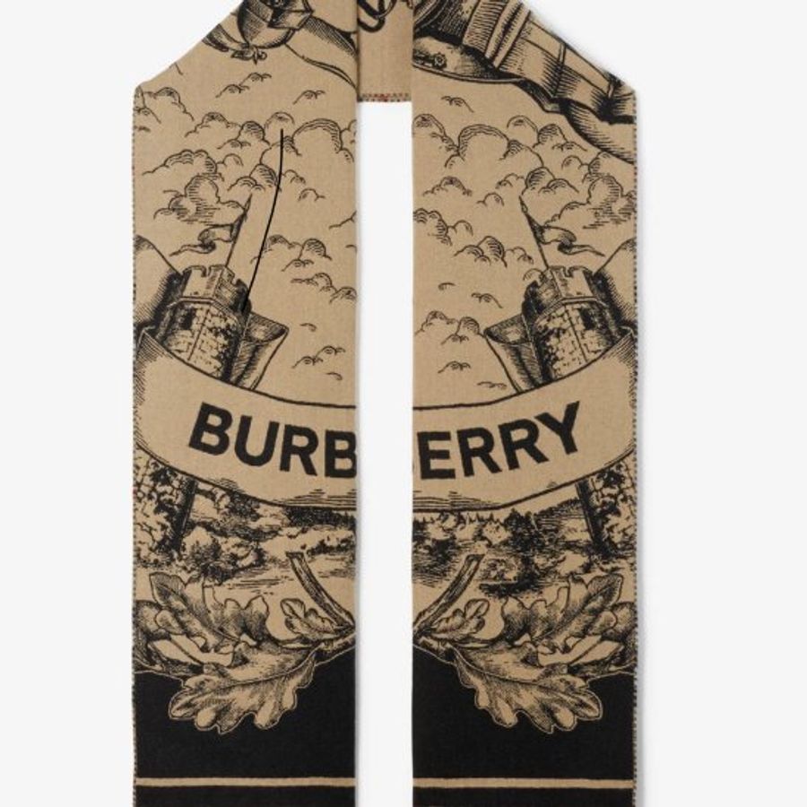 (保留中)Burberry 圍巾100%山羊絨cashmere scarf(雙面雙色戰馬經典格紋羊絨圍巾)-2