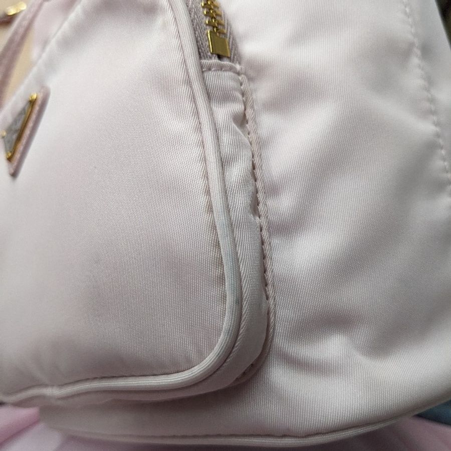 Prada 手提斜背水桶包 水桶袋 粉色 尼龍-17