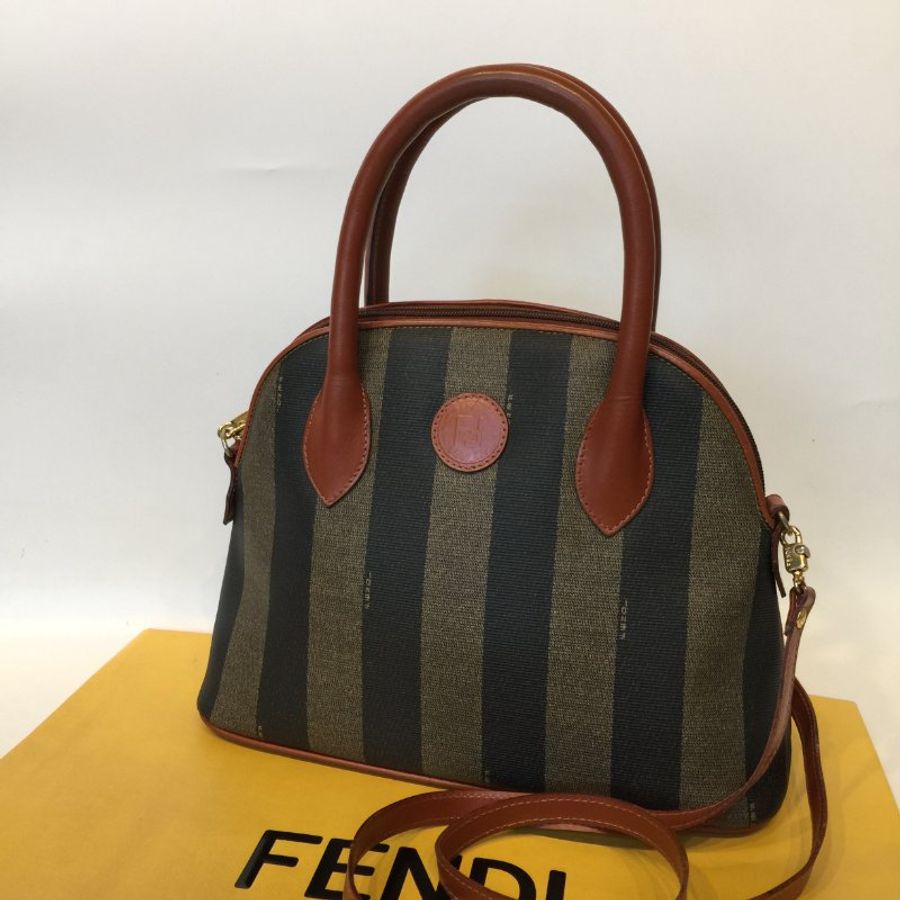 Fendi 條紋圓弧提背二用包 /貝殼包/艾瑪包-0