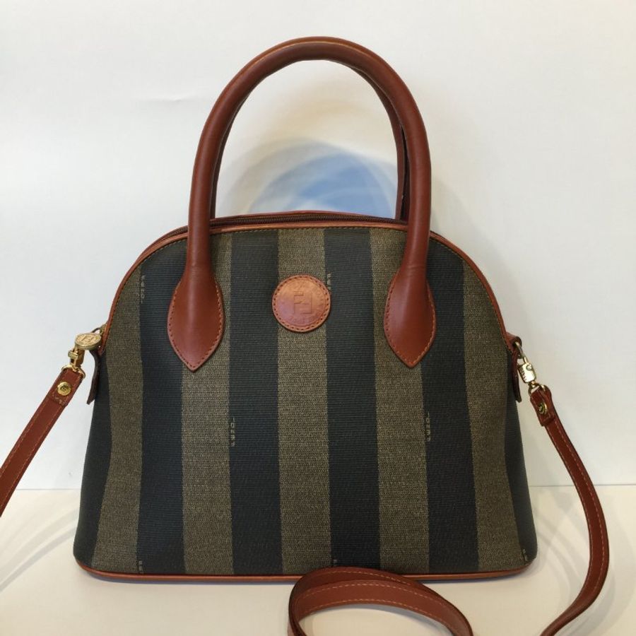 Fendi 條紋圓弧提背二用包 /貝殼包/艾瑪包-1