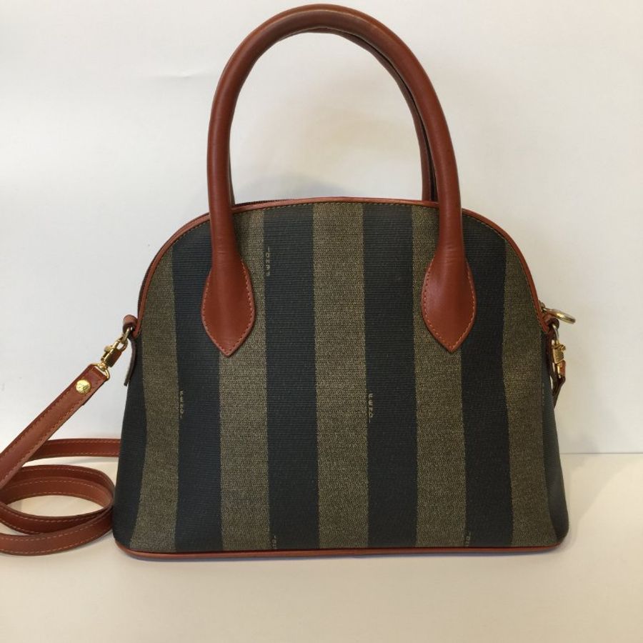 Fendi 條紋圓弧提背二用包 /貝殼包/艾瑪包-2