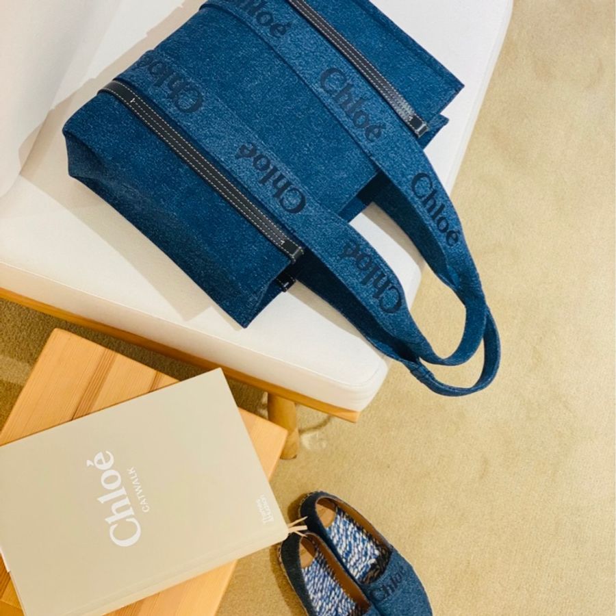 Chloe中款丹寧托特包-0