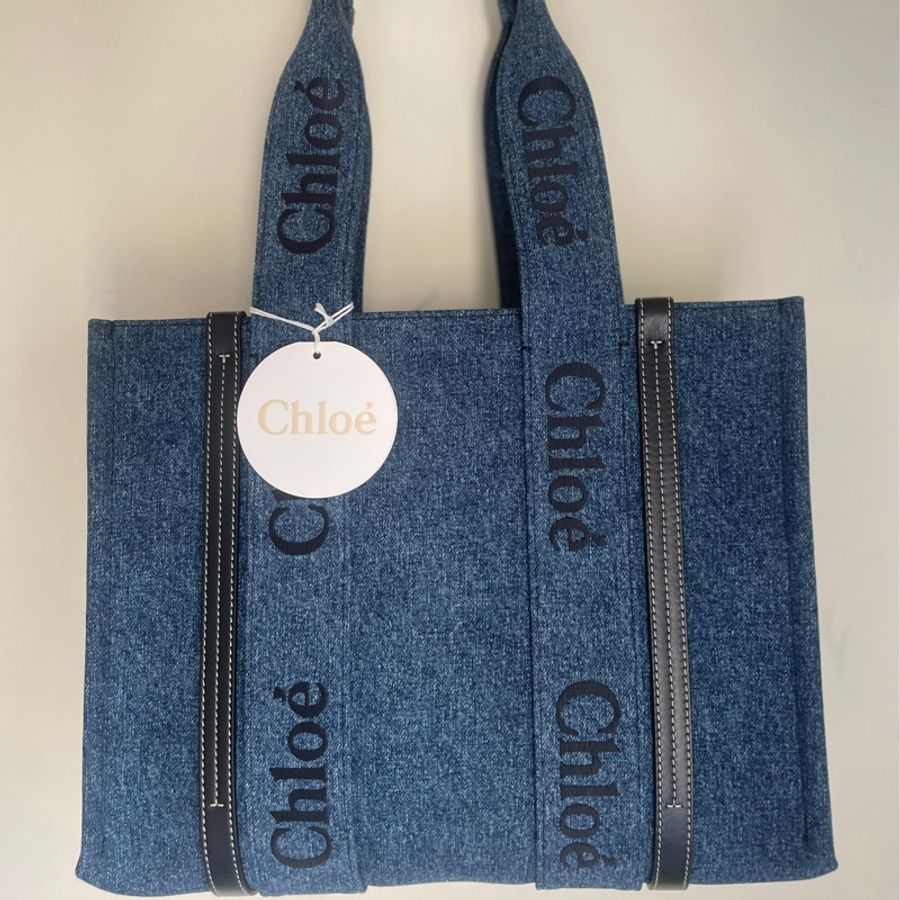 Chloe中款丹寧托特包-4
