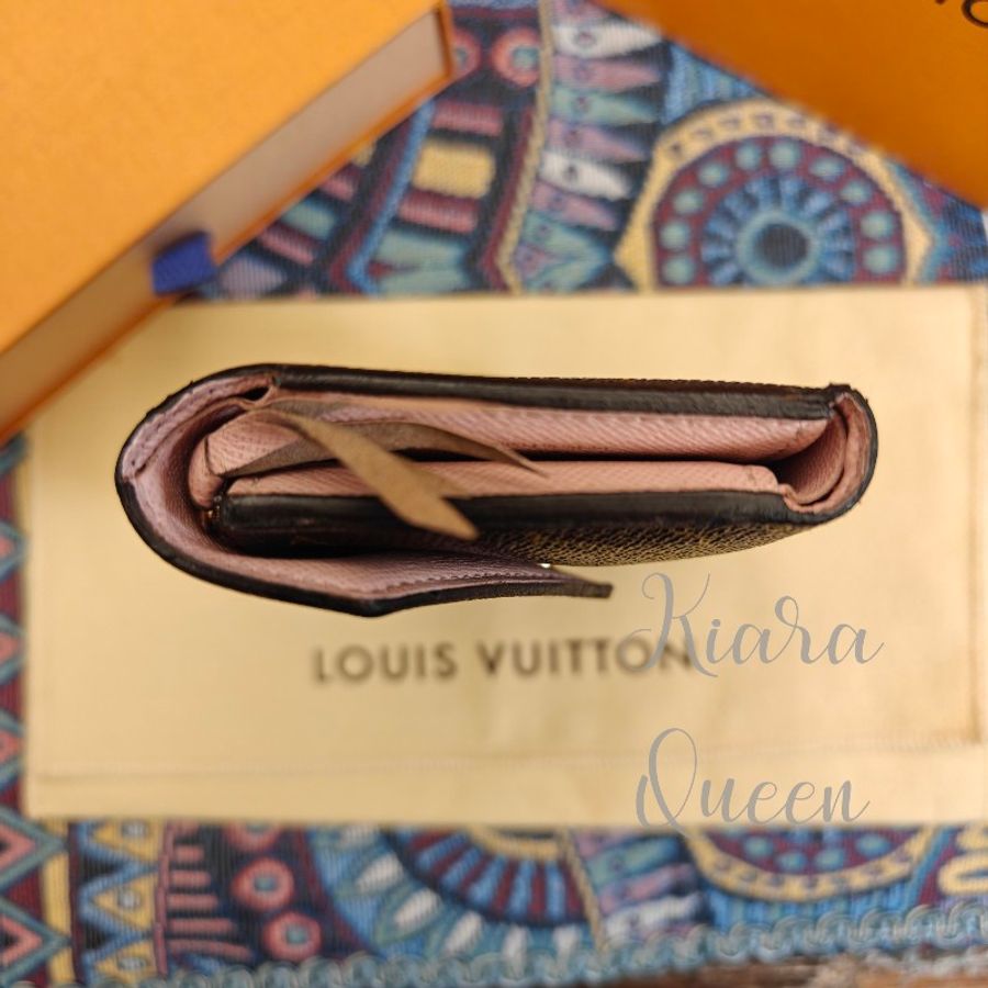 🔥Louis Vuitton LV 老花 信封 粉紅 錢包 皮夾 短夾 銀包 散紙包 零錢格 wallet-2