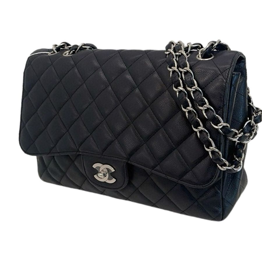 Chanel Caviar Jumbo 銀 銀扣-2
