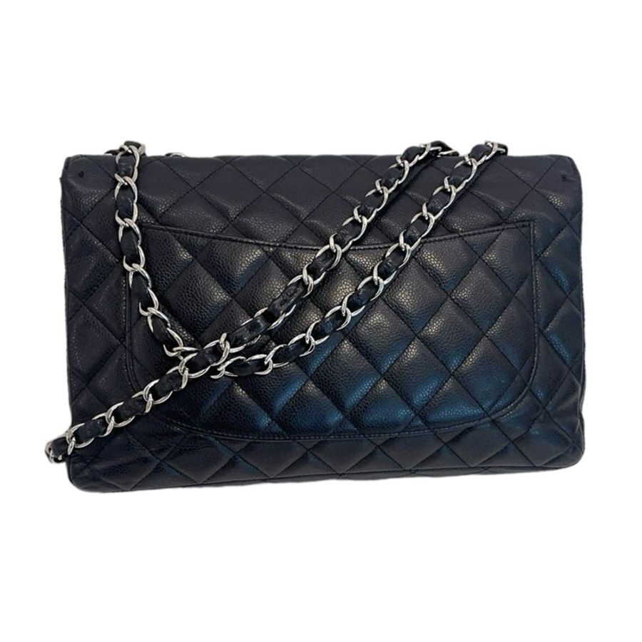 Chanel Caviar Jumbo 銀 銀扣-3