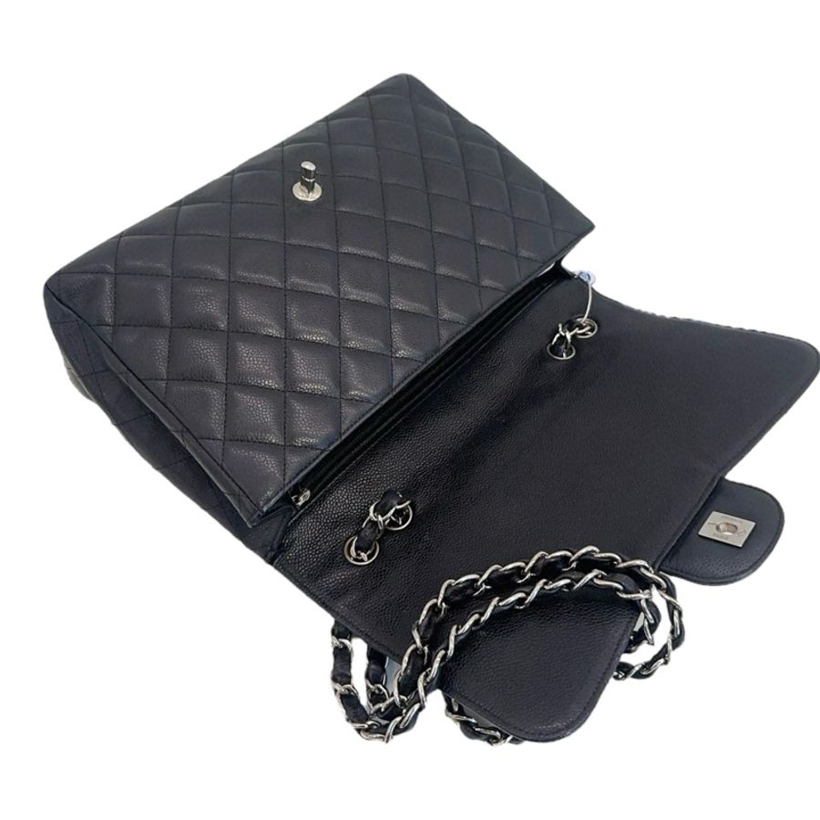 Chanel Caviar Jumbo 銀 銀扣-4
