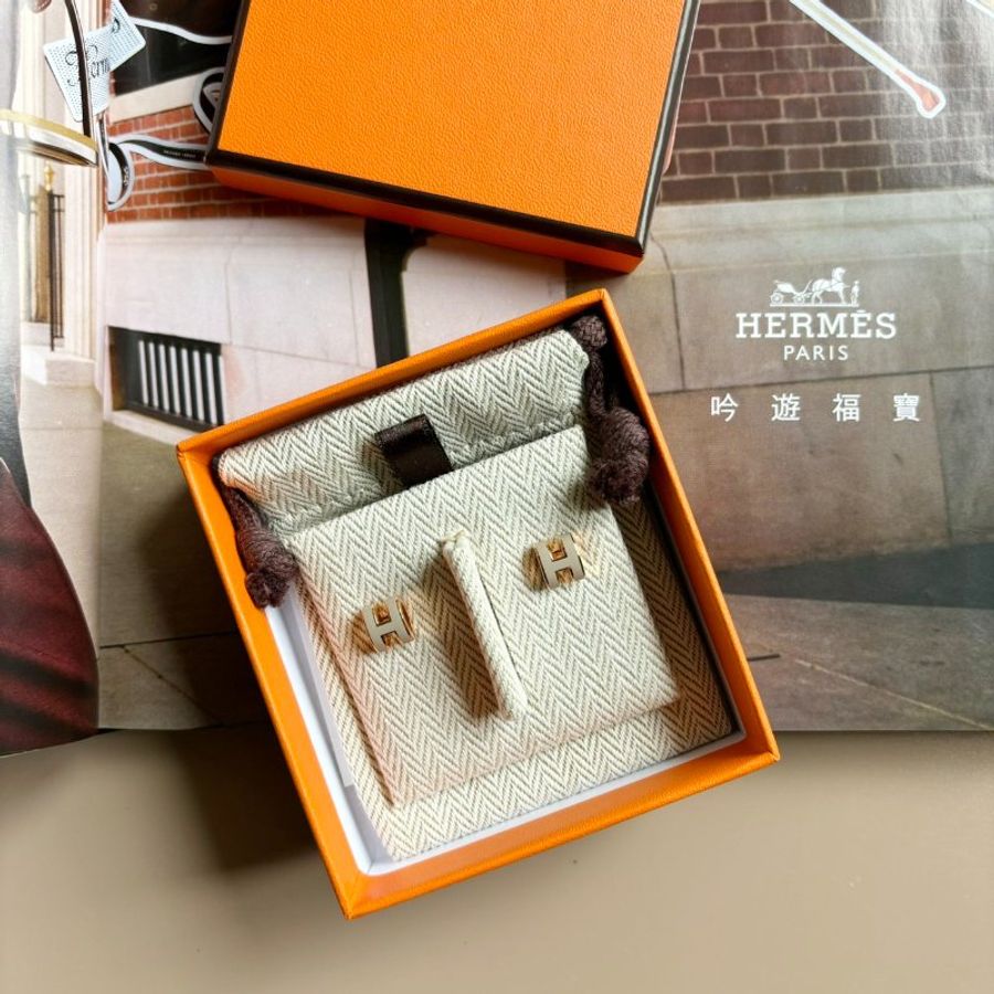 ::HERMES:: MINI POP H 栗子色耳環-0