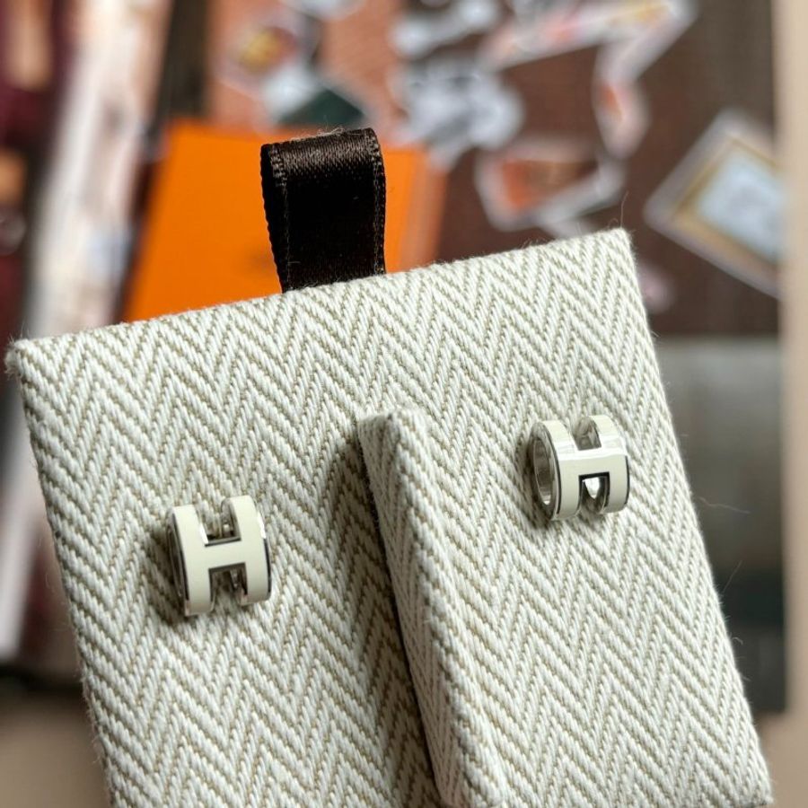 ::HERMES:: MINI POP H 白色耳環-1