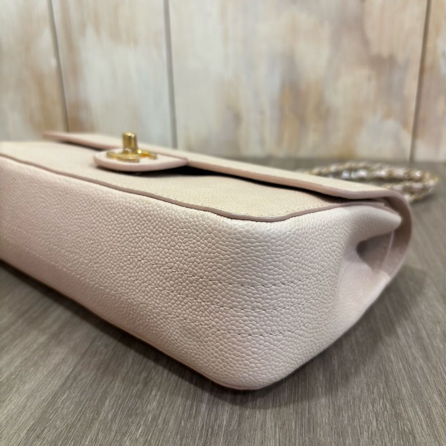 CHANEL A01112 粉膚 膚色 荔枝皮 金鍊 25 COCO 肩背包 斜背包 CF-14