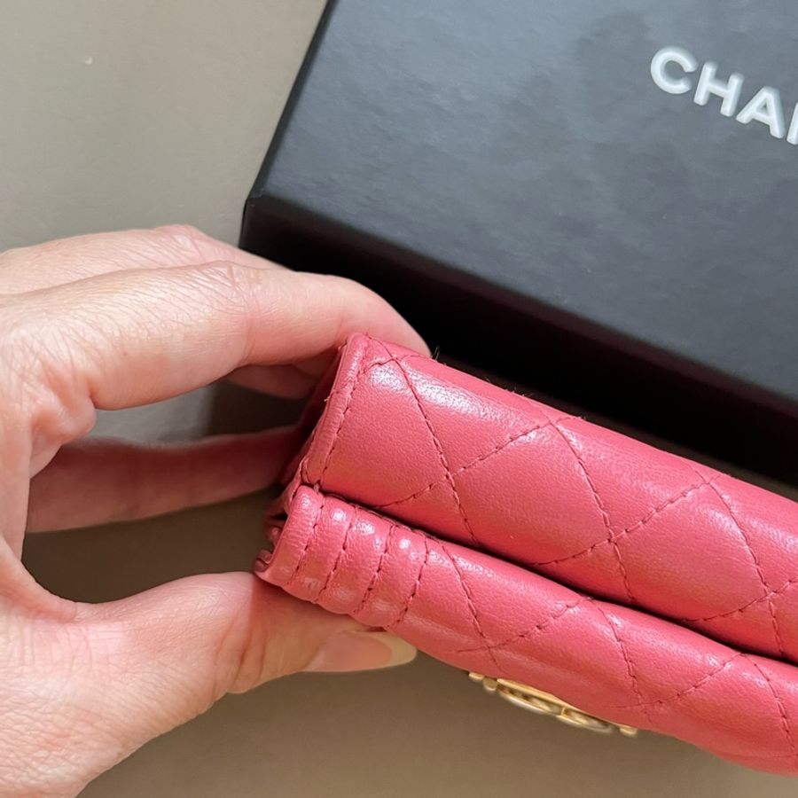 Chanel Boy 唇膏粉三折短夾-8