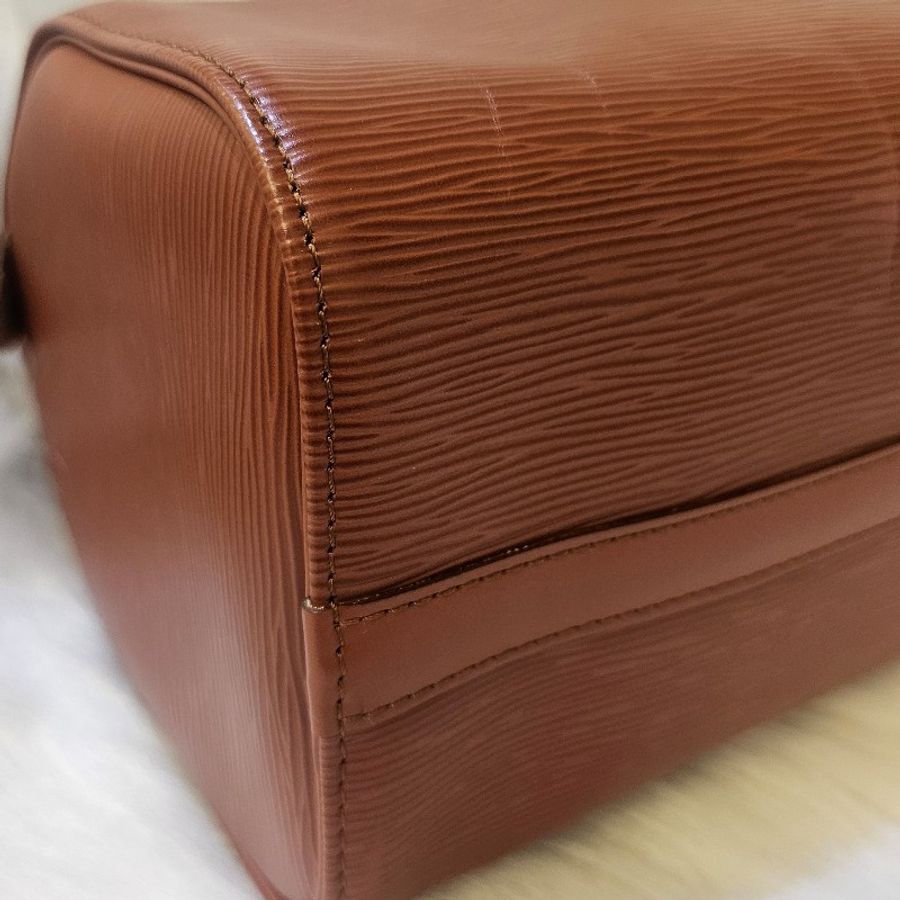 🎀👜曼蒂二手精品 👜🎀 LV 二手正品絕版 焦糖色水波紋 Speedy 25-22