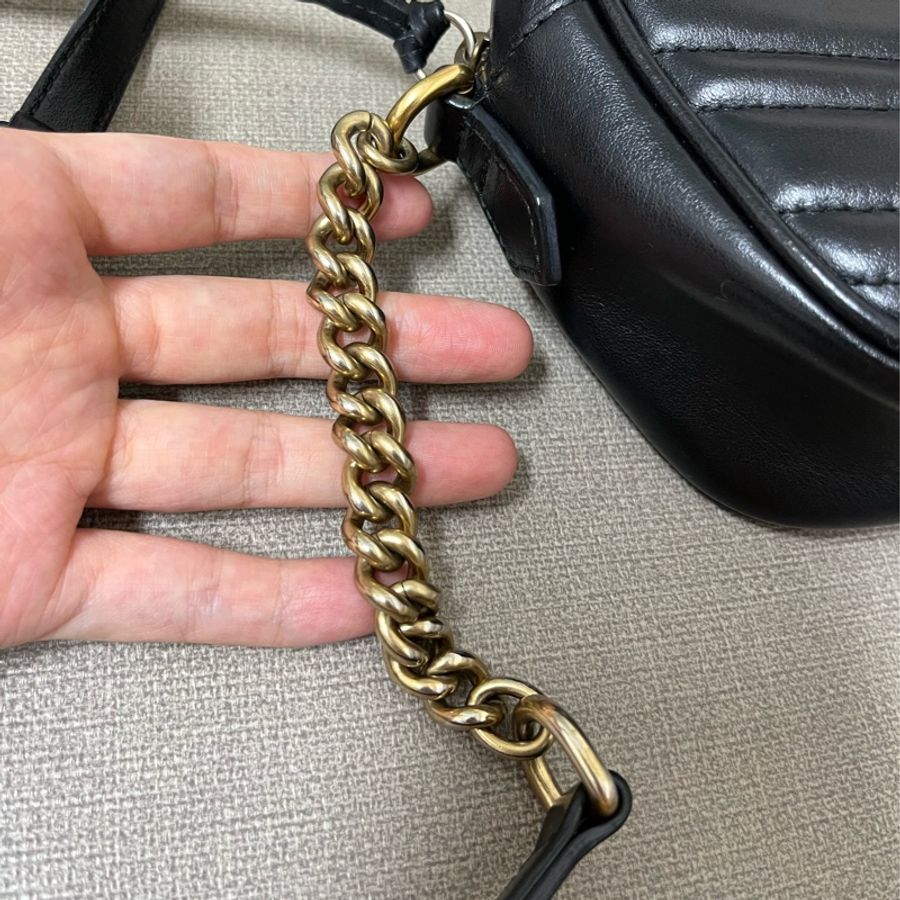 Gucci Marmont 黑色相機包-10