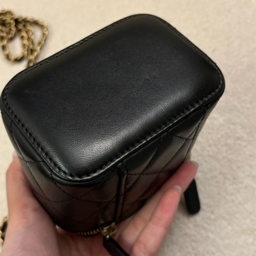 Chanel 提把小盒子 霧金-1