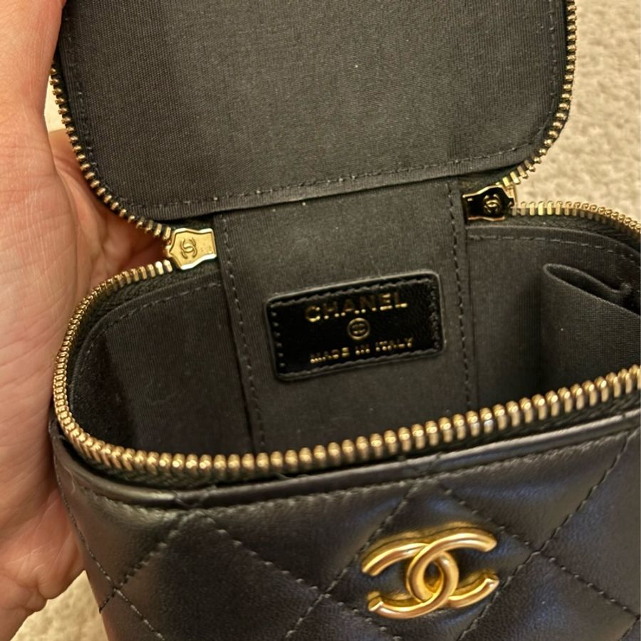 Chanel 提把小盒子 霧金-2