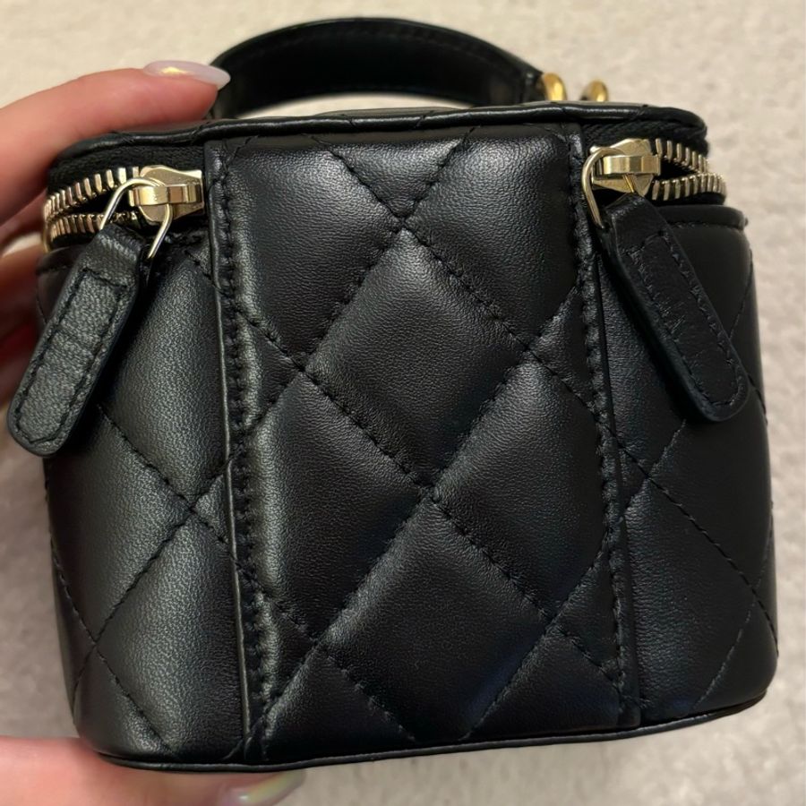 Chanel 提把小盒子 霧金-6