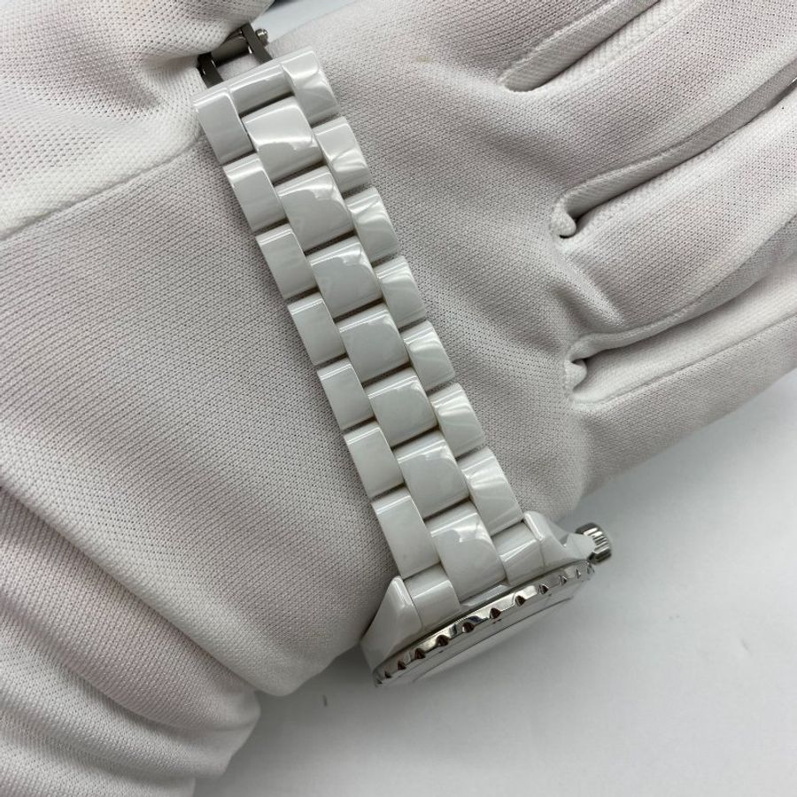 CHANEL 香奈兒 白色陶瓷 J12 12點鑽 38MM 機械錶/手錶-2