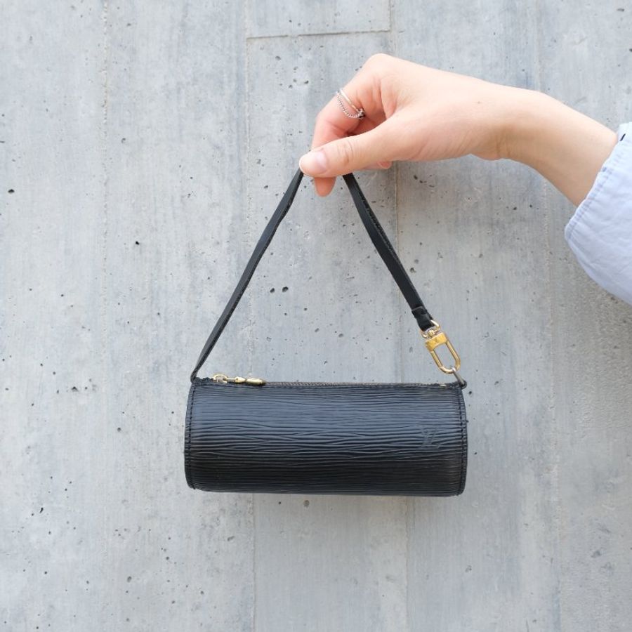 LOUIS VUITTON Epi Soufflot 黒色金扣小手挽袋 |日本中古 Vintage-0