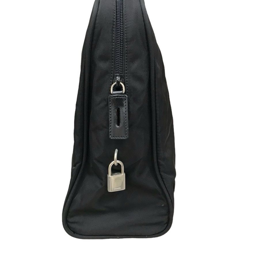 Prada 黑色尼龍手提包公事包鎖頭包 B8493-4
