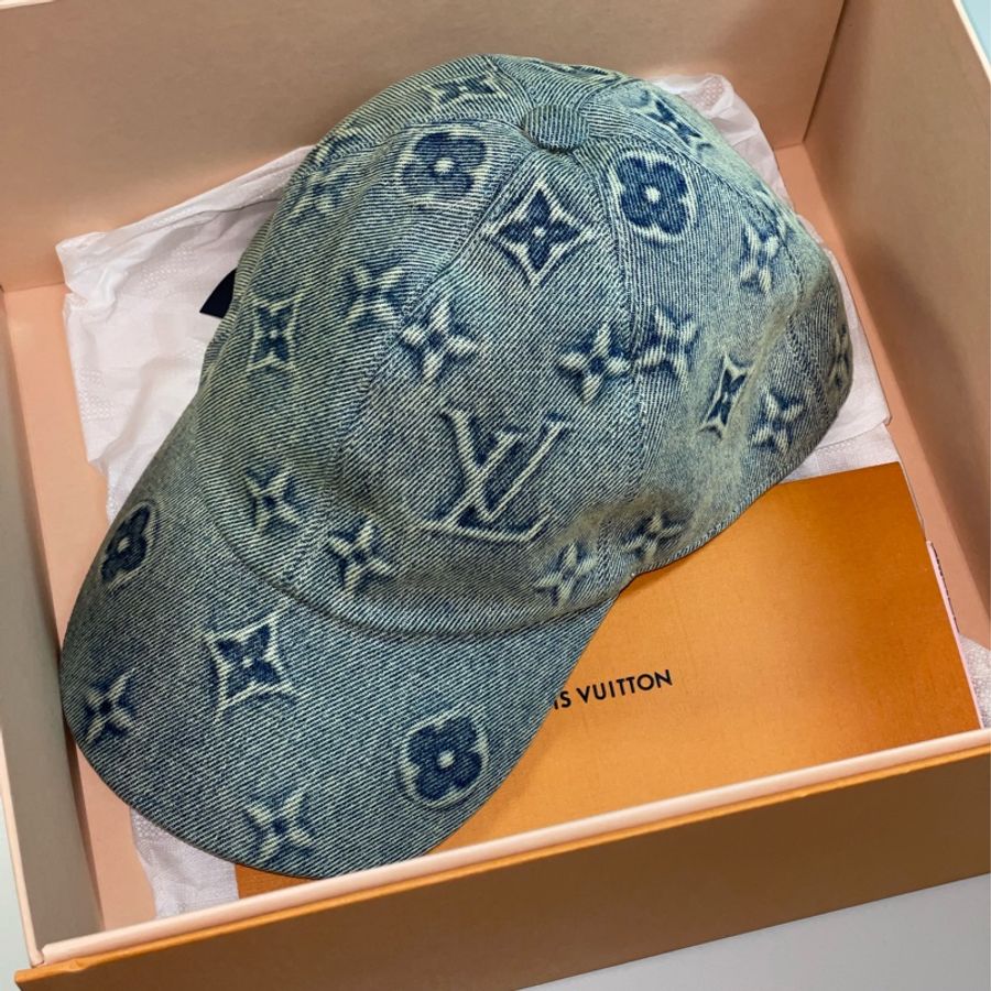 降價⚠️99新⚠️ Louis Vuitton Monogram Washed Denim 棒球帽 M7156M-5