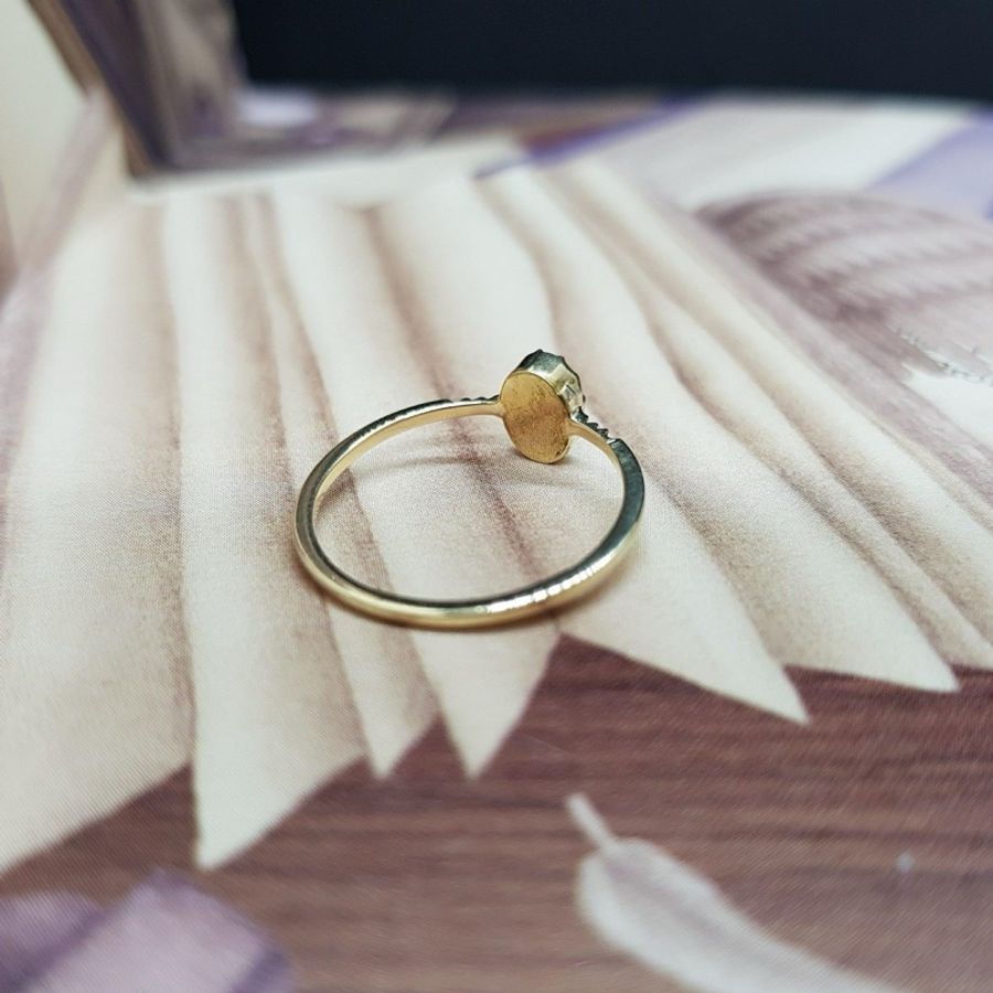 ~ antique jewelry ~喬治王朝時期橢圓石榴石戒-4