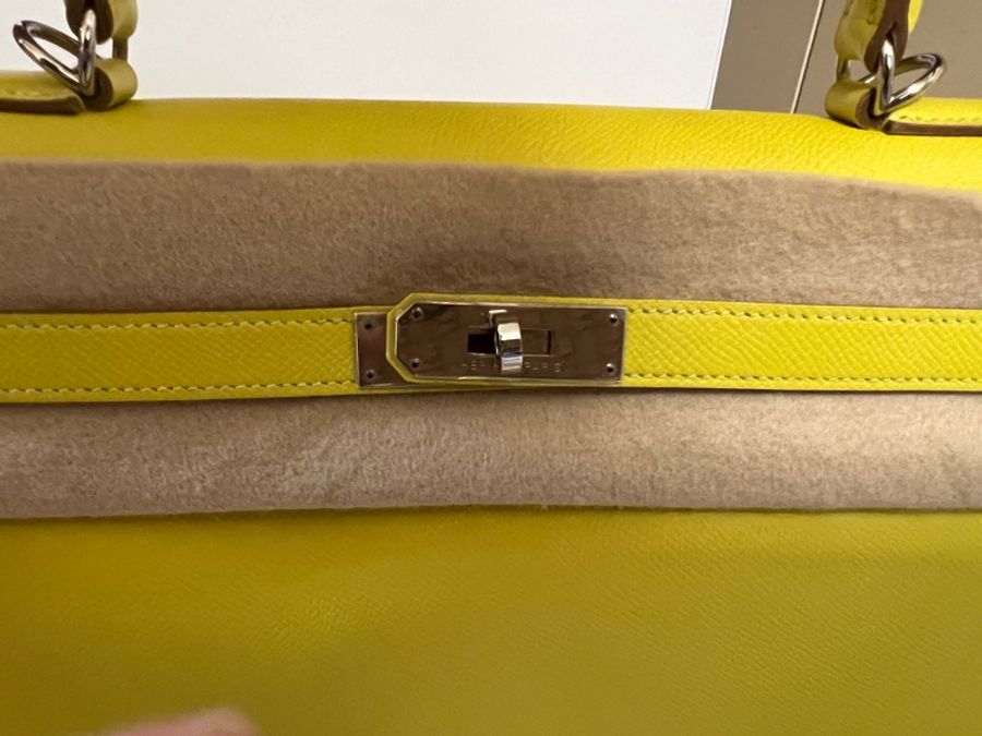 Hermes Kelly 35 拼色限量版🔥檸檬黃內拼珍珠灰🔥Limited Edition Bi-colur-1