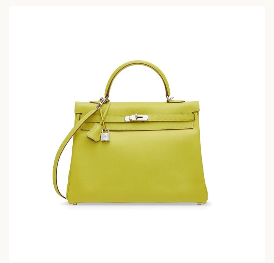 Hermes Kelly 35 拼色限量版🔥檸檬黃內拼珍珠灰🔥Limited Edition Bi-colur-7