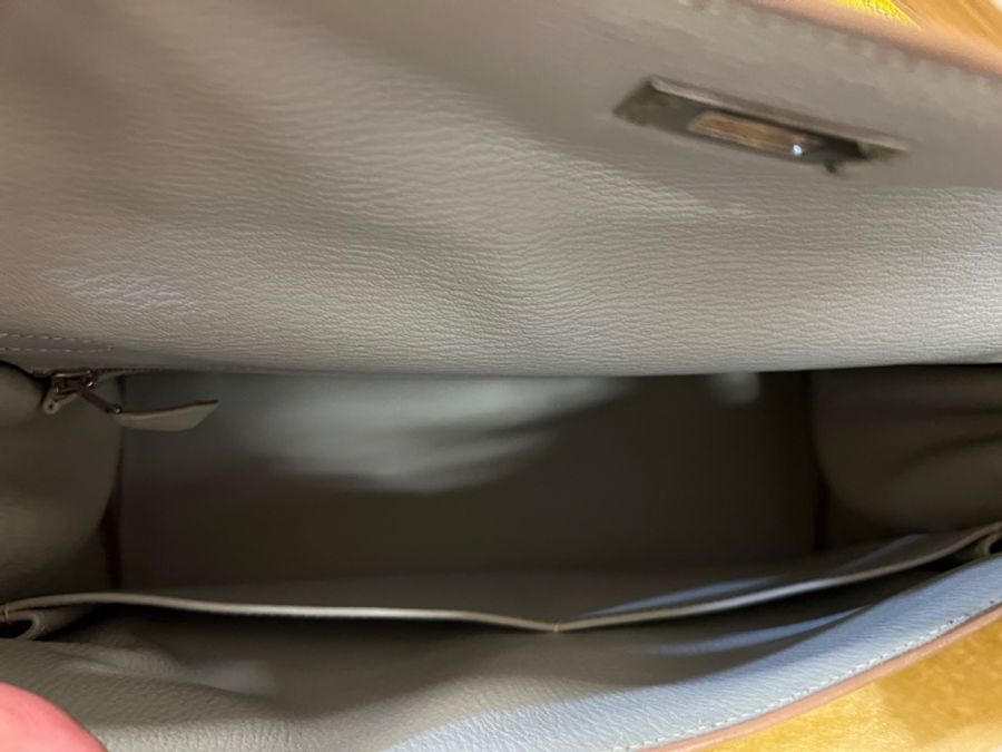 Hermes Kelly 35 拼色限量版🔥檸檬黃內拼珍珠灰🔥Limited Edition Bi-colur-13
