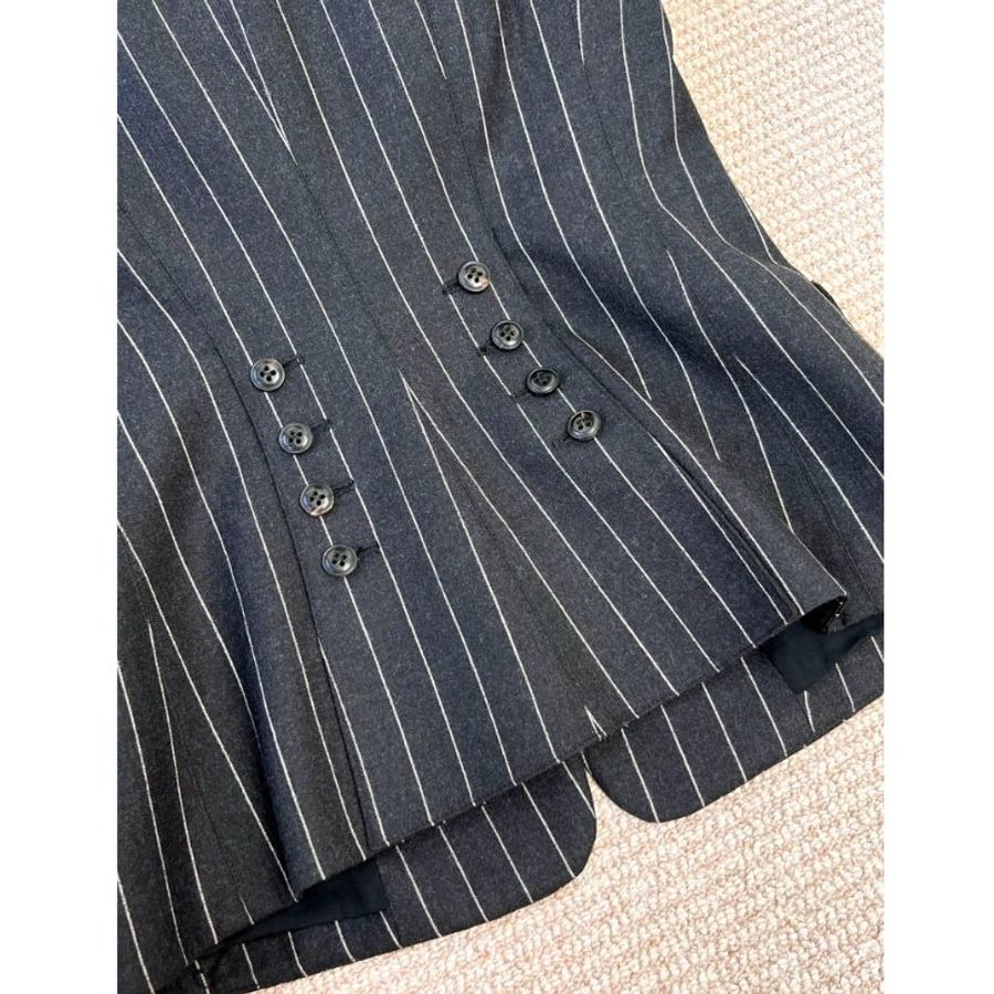 ARMANI COLLEZIONI 鐵灰條紋西裝背心-5