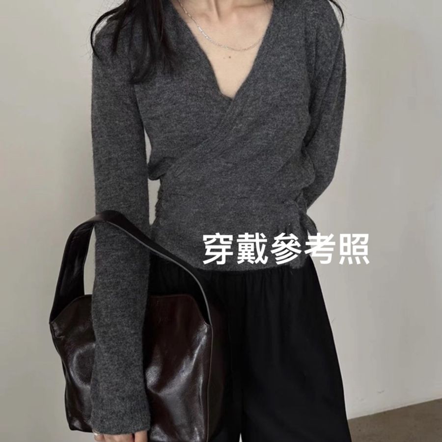 🍒Gucci 100% 2件穿鐵灰色羊毛針織 size:M 2F240323-3-8