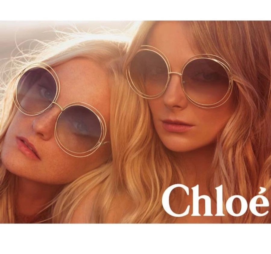 Chloe 鏤空金屬圓框太陽眼鏡💕孫芸芸同款💕小臉神器🥰金色-3