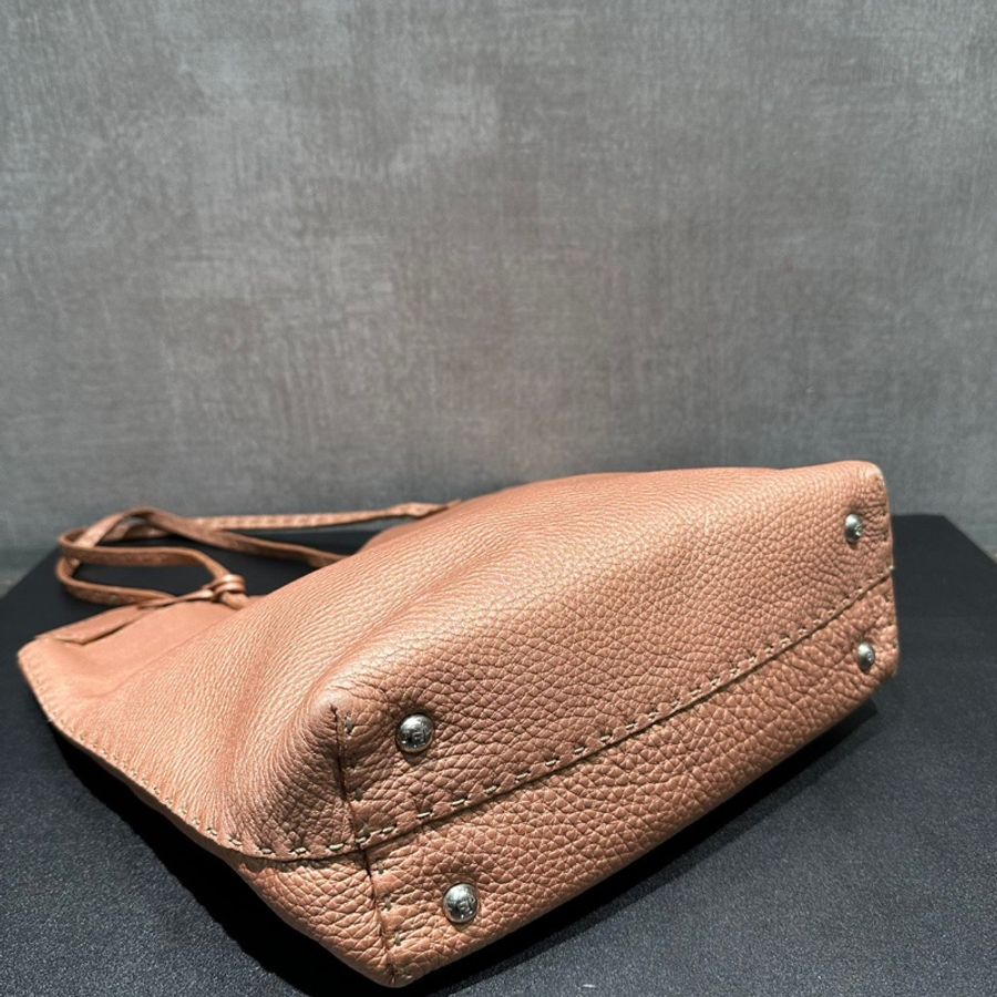Fendi 中古荔枝紋牛皮Tote Bag-2