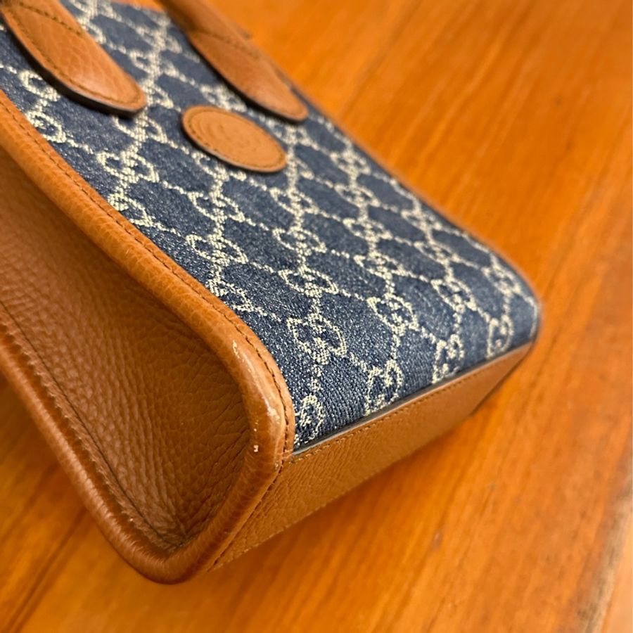 GUCCI 藍丹寧咖邊琴譜包-6