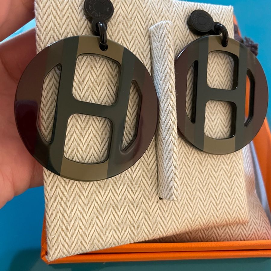 Hermès 愛馬仕牛角耳環-2